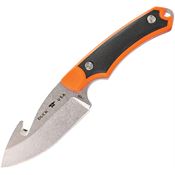 Buck 664ORG Alpha Hunter Select Stonewashed Guthook Fixed Blade Knife Orange Handles