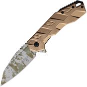 Tac Force 1049TN Linerlock Knife Digi Camo Assist Open Tan Handles