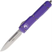 Microtech 12110PU Auto Ultratech Stonewashed Single Edge OTF Knife Purple Handles