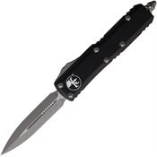 Microtech 23210AP Auto UTX-85 Apocalyptic Double Edge OTF Knife Black Handles
