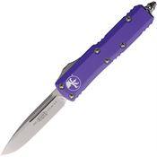 Microtech 23110PU Auto UTX-85 Stonewashed Single Edge OTF Knife Purple Handles