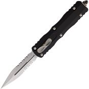 Microtech 2255 Auto Dirac Part Serrated Double Edge OTF Knife Black Handles