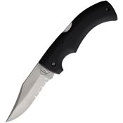Hard Hat 825BR Satin Part Serrated Lockback Knife Black Handles