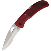 Hard Hat 510SERTR Liberty Part Serrated Lockback Knife Red Handles