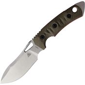 Fobos 085 Mini Stonewashed Fixed Blade OD Green Handles