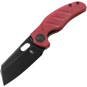 Kizer 4488C4 C01C Sheepdog Black Stonewash Linerlock Knife Red Denim Handles