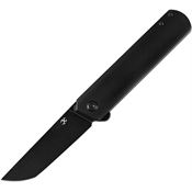 Kansept 2020T9 Foosa Black Stonewash Tanto Slip Joint Knife Yellow Handles