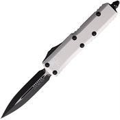 Microtech 2321CR Auto UTX-85 Two Tone Double Edge OTF Knife White Handles