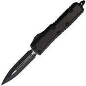 Microtech 1261TCFIS Auto Daytona Black Double Edge OTF Knife Black Handles