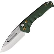 Medford 2064TD40AG Auto Swift Tumbled Button Lock Knife Green Handles