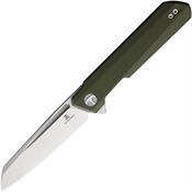 Bestech MK09I Bestechman Dundee Two-Tone Sheepsfoot Linerlock Knife Green G10 Handles
