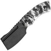 Kansept 2030A9 Korvid S Black Stonewash Fixed Blade Knife Black/White G10 Handles