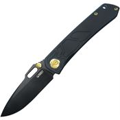 Kubey 259C Blackout Drop Point Framelock Knife Black Titanium Handles