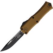 Microtech 1703M1TA Auto Hera II Mini Two Tone Single Edge OTF Knife Tan Handles