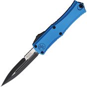 Microtech 1701M1BL Auto Hera II Mini Two Tone Double Edge Bayonet OTF Knife Blue Handles