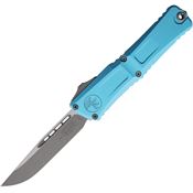 Microtech 114310APTQ Auto Combat Troodon Gen III Apocalyptic Single Edge OTF Knife Turquoise Handles