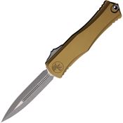 Microtech 170210APTA Auto Hera II Apocalyptic Double Edge Dagger OTF Knife Tan Handles