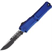 Microtech 11432NA Auto Combat Troodon Gen III Part Serrated Two Tone OTF Knife Navy Handles
