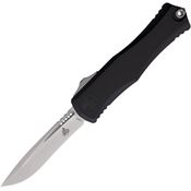 Microtech 17051030 Auto Hera II Mini Stonewash Recurve OTF Knife Black Handles