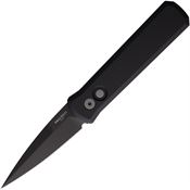 Pro Tech 721 Auto Godson Black Spear Point ButtonLock Knife Black Handles