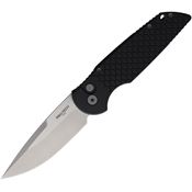 Pro Tech TR3X1SW Auto Tactical Response 3 Stonewash 154CM Drop Point Knife Black Handles