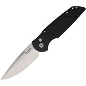 Pro Tech TR3X1SATIN Auto Tactical Response 3 Drop Point Knife Black Handles