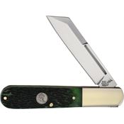 Queen GPS180 Large Barlow Knife Green Peachseed Handles