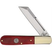 Queen RSB180 Large Barlow Knife Red Smooth Bone Handles