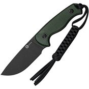 Civivi 230943 Timberbark Black Stonewash Drop Point Fixed Blade Knife Green Canvas Micarta Handles