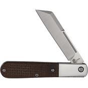 Queen BM180 Large Barlow Knife Brown Burlap Micarta Handles