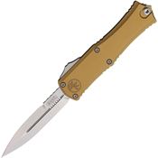 Microtech 1701M10TA Auto Hera II Stonewash Bayonet OTF Knife Tan Handles