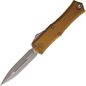 Microtech 1702M10APTA Auto Hera II Mini Apocalyptic Double Edge Dagger OTF Knife Tan Handles