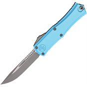 Microtech 1703M10APTQ Auto Hera II Mini Apocalyptic Part Serrated OTF Knife Turquoise Handles