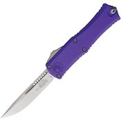 Microtech 1703M10PU Auto Hera II Mini Stonewash Single Edge OTF Knife Purple Handles