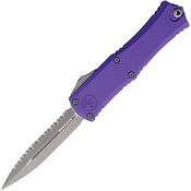Microtech 1702M12APPU Auto Hera II Mini Apocalyptic Double Edge Dagger OTF Knife Purple Handles
