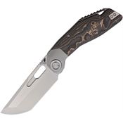 Ketuo M024 Yakuza Bead Blast Tanto Framelock Knife Gray Handles