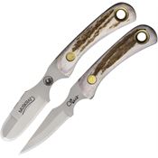 Knives Of Alaska 00103FG Muskrat/Cub S30 Stainless Fixed Blade Combo Set Stag Handles