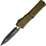 Microtech 11421OD Auto Combat Troodon Gen III Two-Tone Double Edge Dagger OTF Knife OD Green Handles