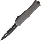 Microtech 17023NC Auto Hera II Two-Tone Serrated Double Edge OTF Knife Gray Handles