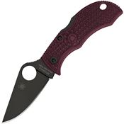 Spyderco MBBGBKP Manbug Black Lockback Knife Burgandy Handles