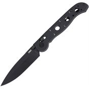 CRKT M1603XK M16-03XK Black D2 Carbon Steel Spear Point Crossbar Lock Knife Black Handles