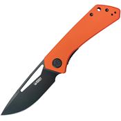 Kubey 331O Thalia Black Stonewash Front Flipper Knife Orange G10 Handles