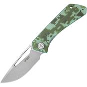 Kubey 331K Thalia Stonewash Front Flipper Knife Digi Camo G10 Handles