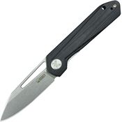 Kubey 321P Royal Stonewash Linerlock Knife Black G10 Handles