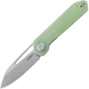 Kubey 321R Royal Stonewash Linerlock Knife Jade G10 Handles