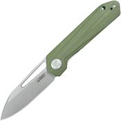 Kubey 321S Royal Stonewash Linerlock Knife OD Green G10 Handles