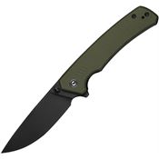 Civivi 240122 Merit Black Stonewash Drop Point Linerlock Knife OD Green Handles