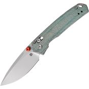 Vosteed A2305 Mini Psyop Stonewash Elmax Crossbar Lock Knife Teal Handles