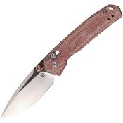 Vosteed A2306 Mini PsyopSatin Elmax Crossbar Lock Knife Red Handles