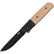 CRKT 5720B Bamboozled Assist Open Black D2 Carbon Steel Linerlock Knife Tan G10 Handles